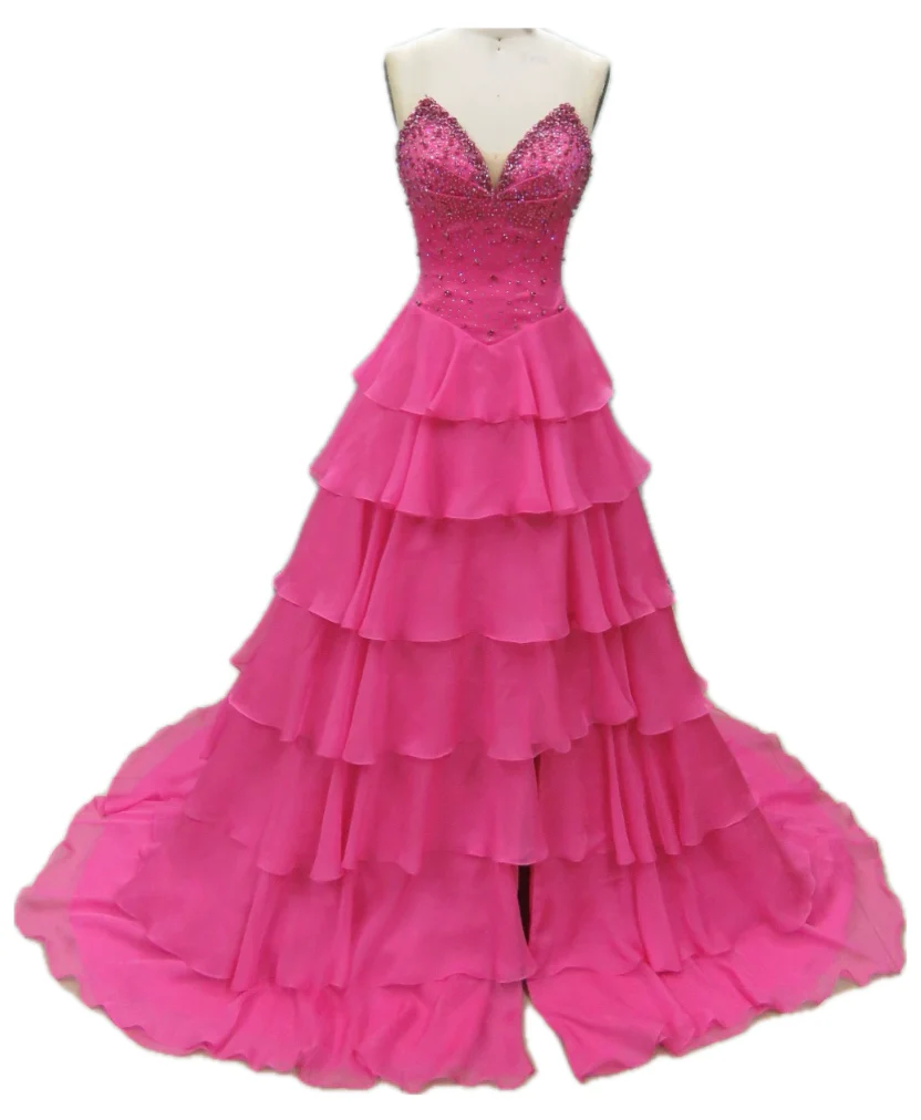 26407 - Ava Presley - Strapless Chiffon Gown With Tiered Skirt - Image 10