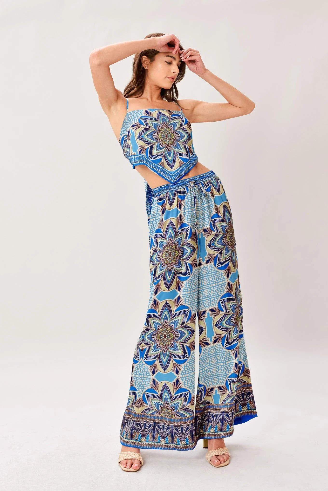 AZURE MANDALA SCARF TOP & PANT SET - Image 2