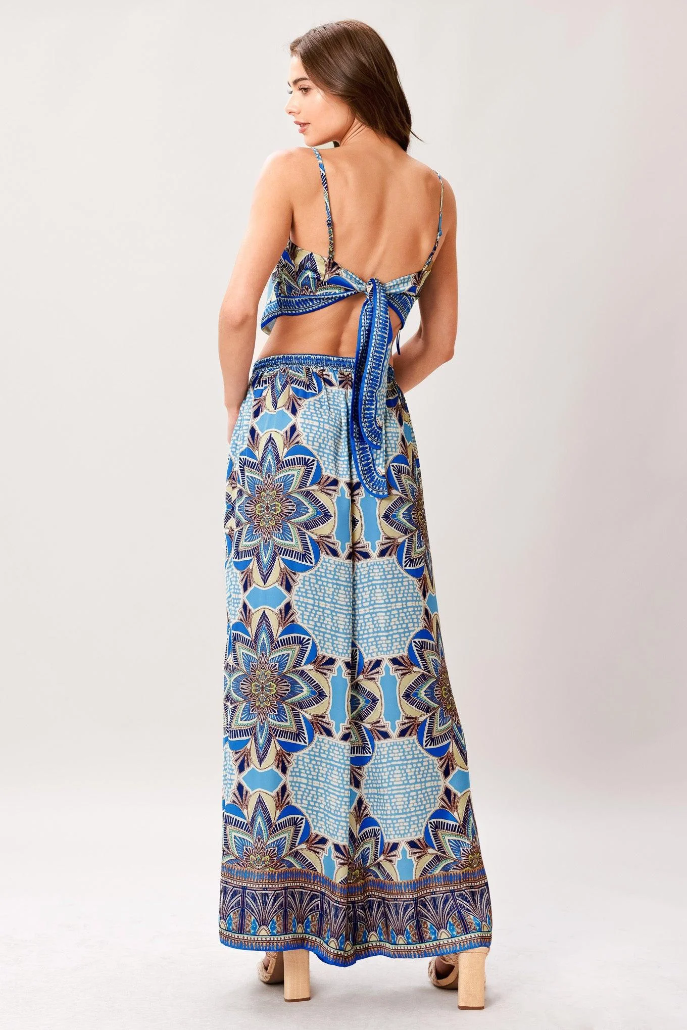 AZURE MANDALA SCARF TOP & PANT SET - Image 3