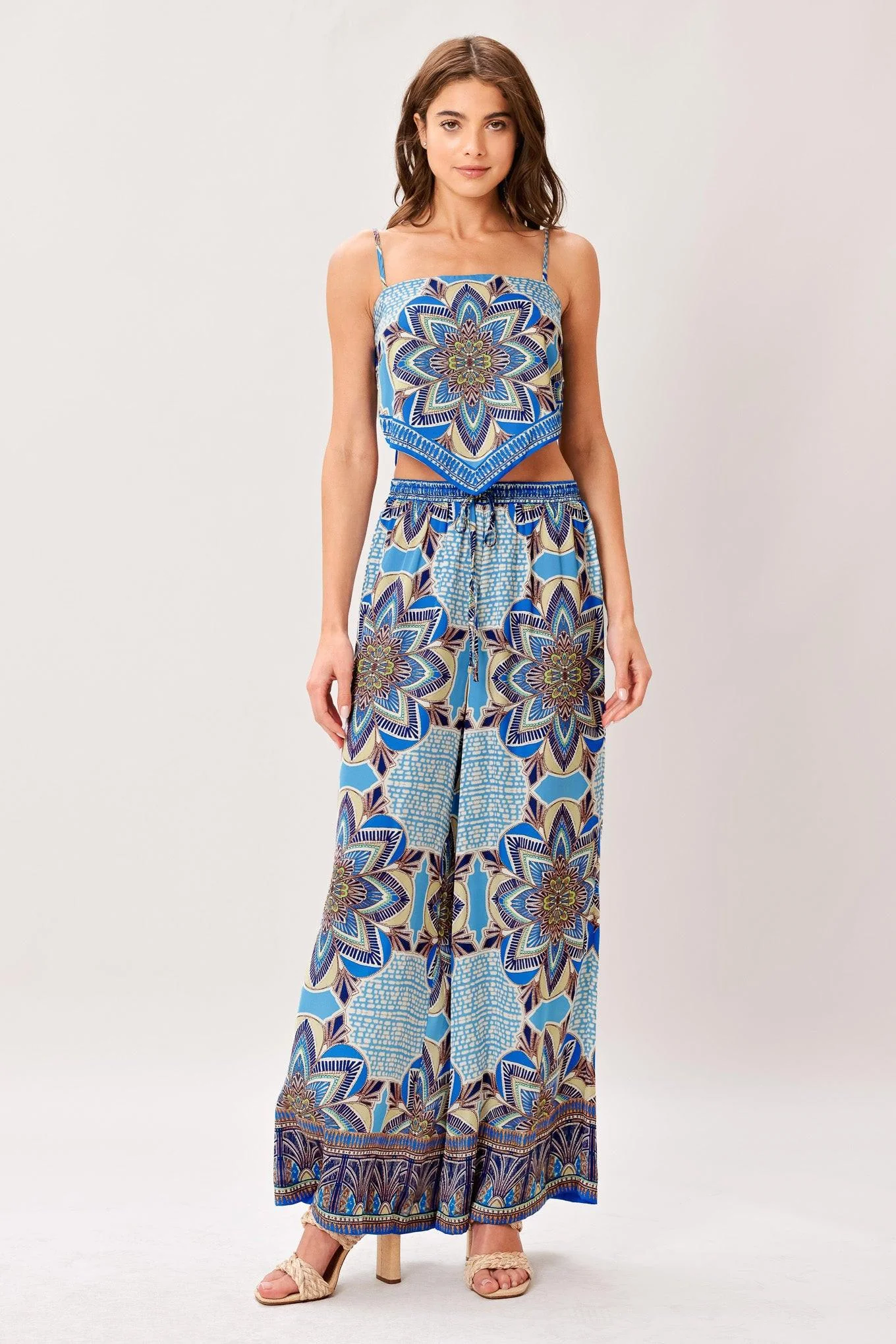 AZURE MANDALA SCARF TOP & PANT SET - Image 8