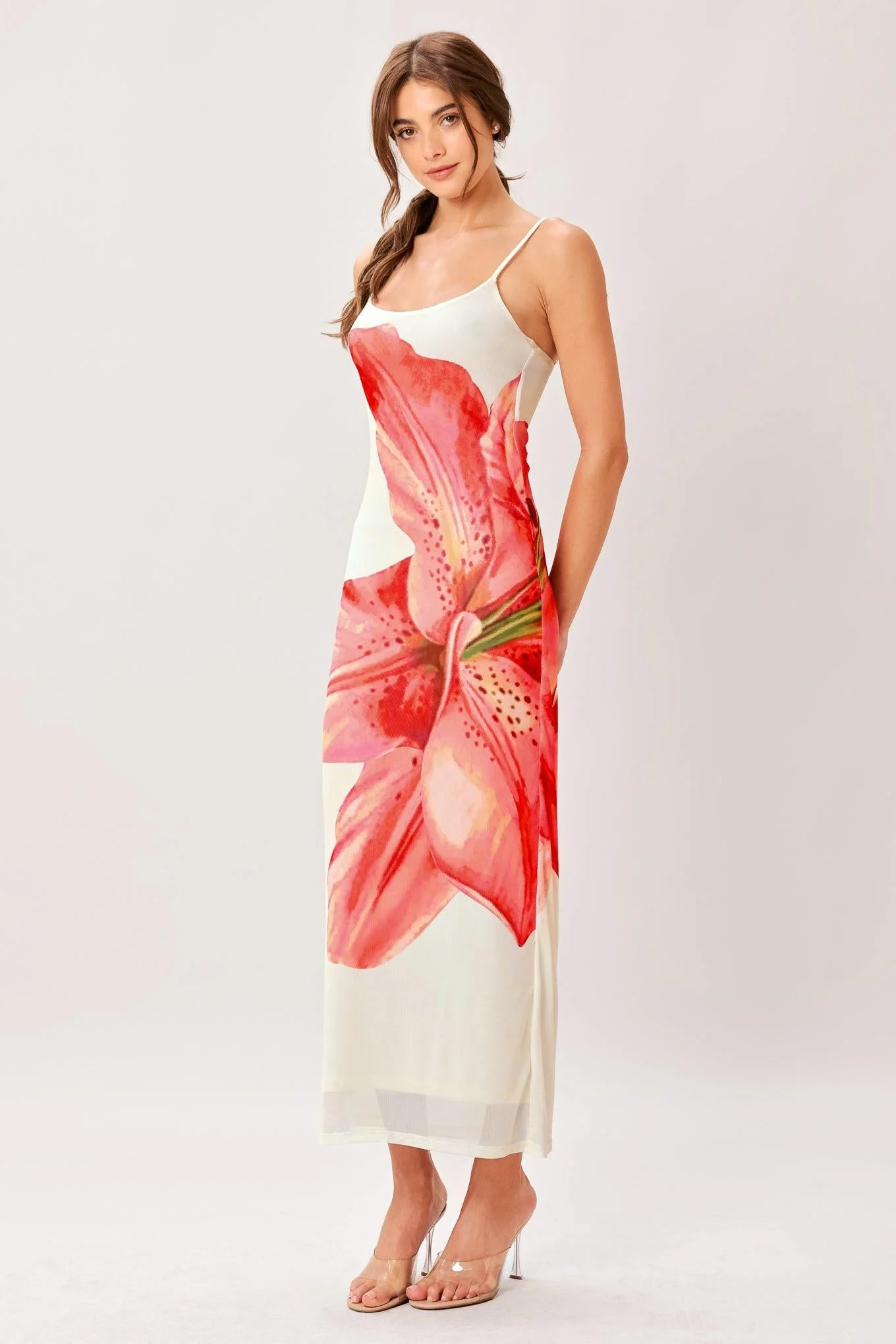 BLOOM STATEMENT POWER MESH CAMI MIDI DRESS - FINAL SALE - Image 5