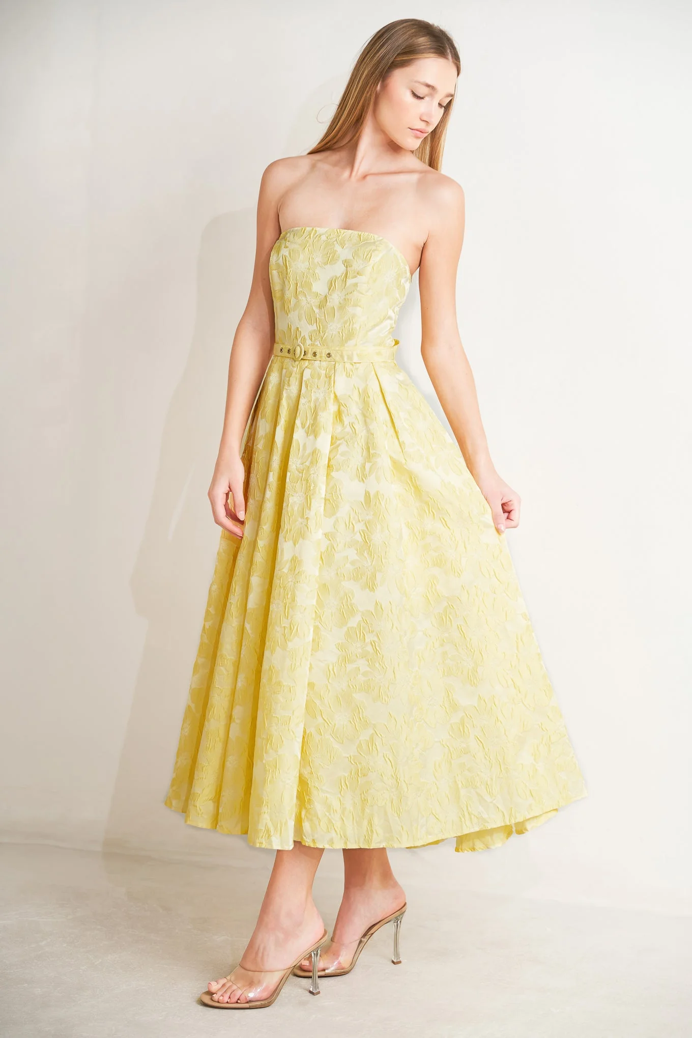BUTTERCUP BLOOM LEMON YELLOW MIDI DRESS- FINAL SALE