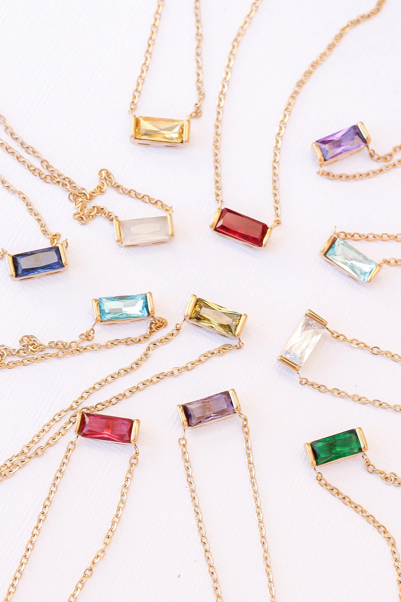 CZ Birthstone Necklace in Gold - Image 2
