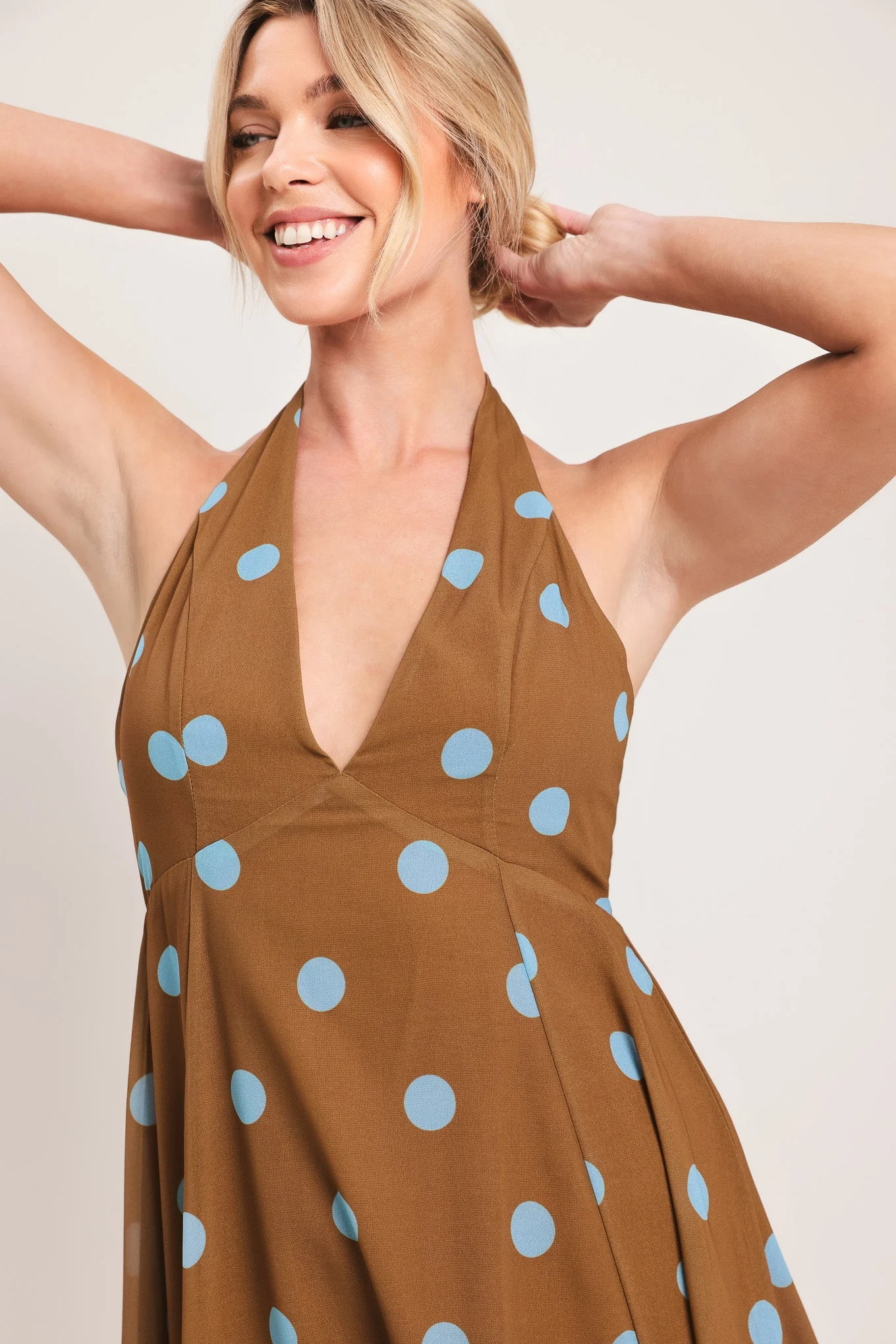 DOTTY LOVE HALTER MAXI DRESS - Image 6
