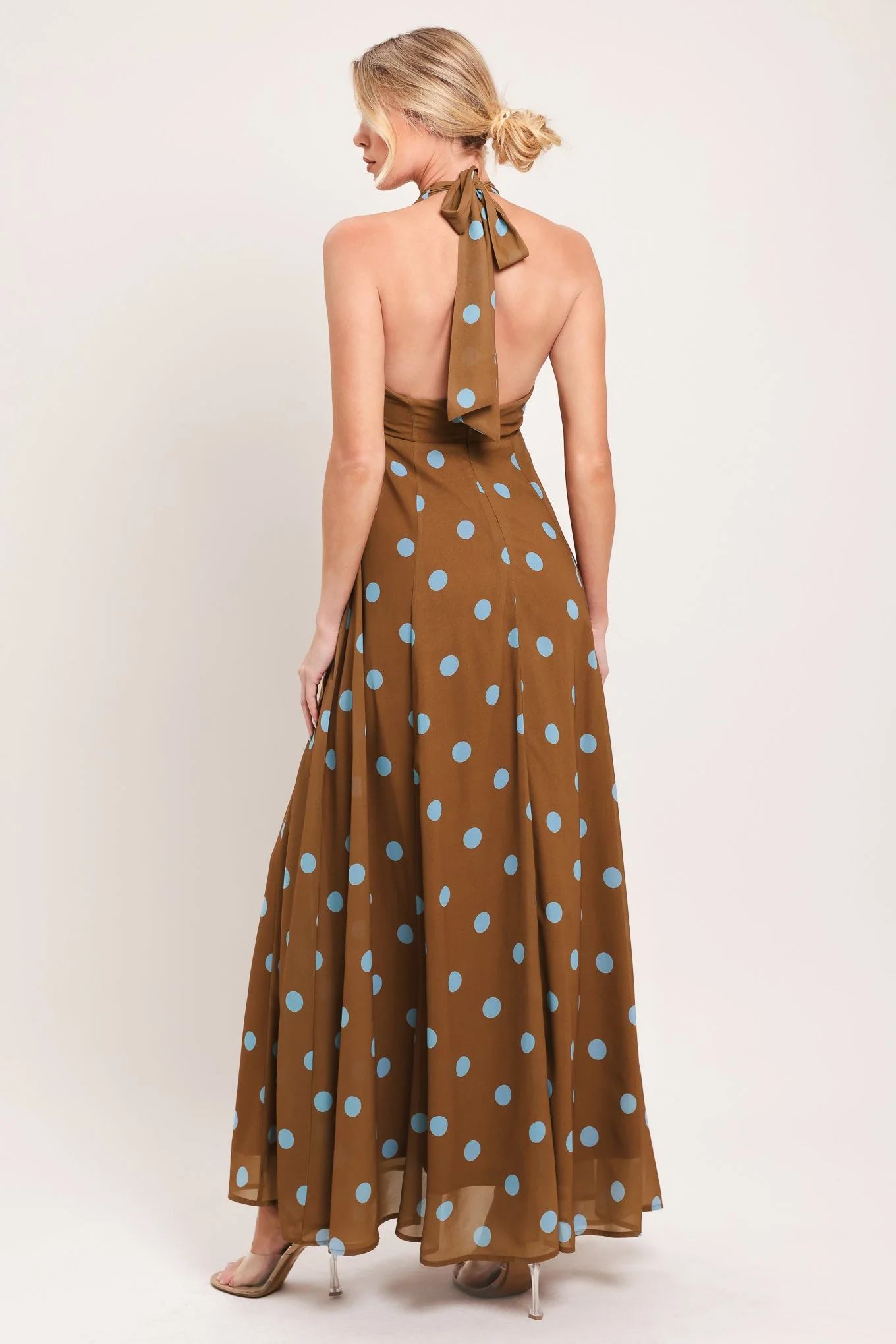 DOTTY LOVE HALTER MAXI DRESS - Image 8