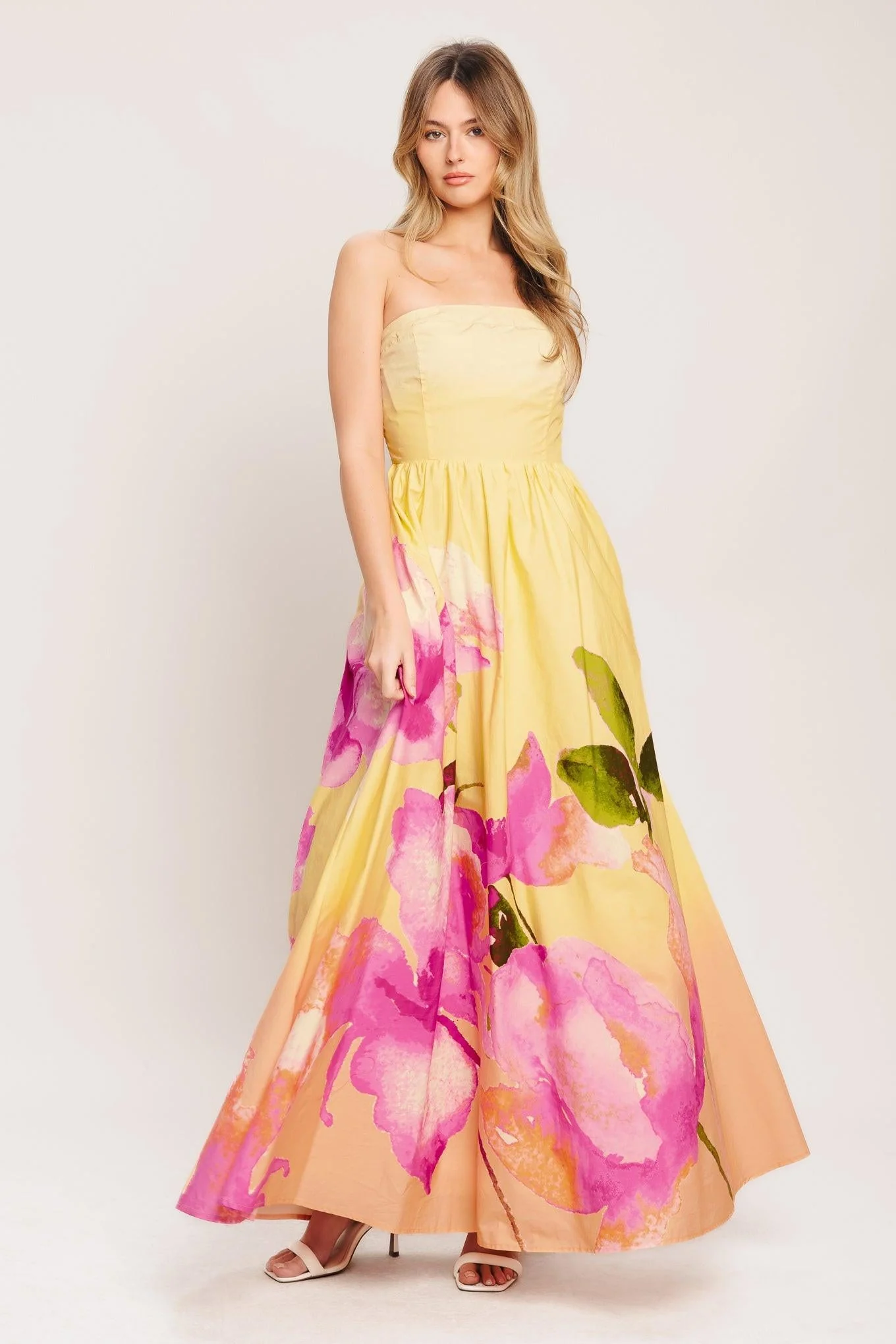 DREAMY OMBRE LIGHT YELLOW MAXI DRESS - Image 5