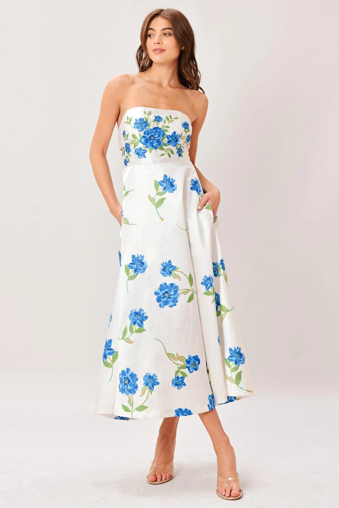 GARDEN MUSE FLORAL MIDI DRESS