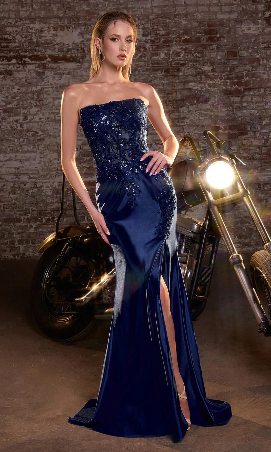 Hayes Gown - Floral Lace Dress With Straight Neckline - Image 2