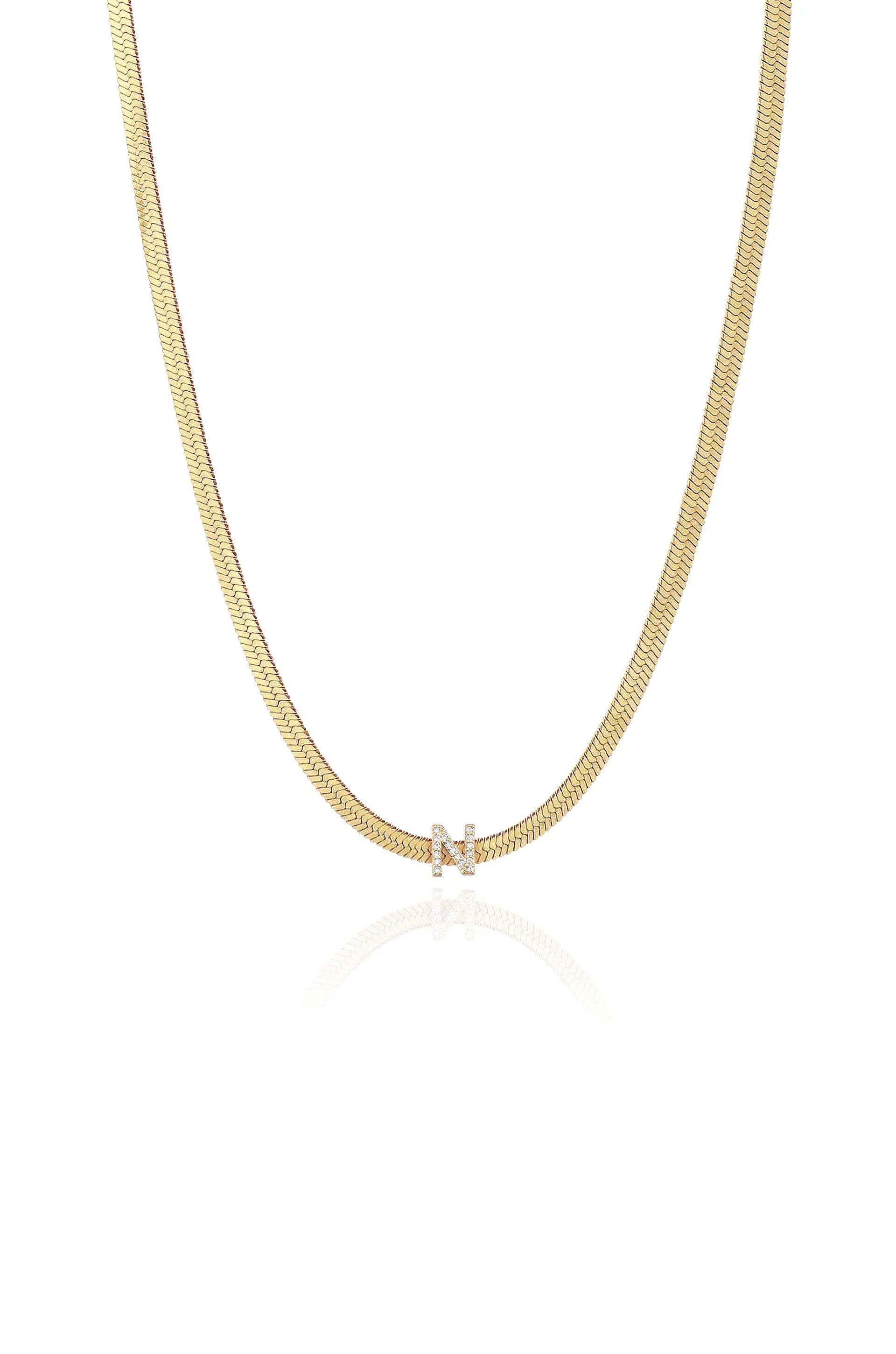 Initial Herringbone Necklace - Image 19