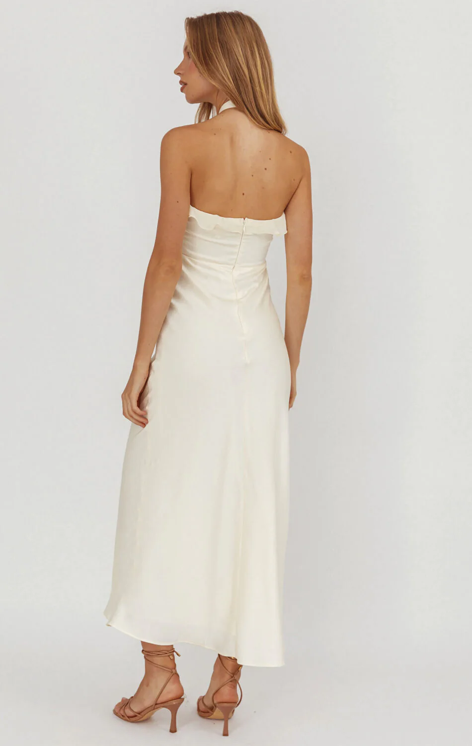 LUMIÈRE HALTER MAXI DRESS - BUTTER YELLOW - Image 2