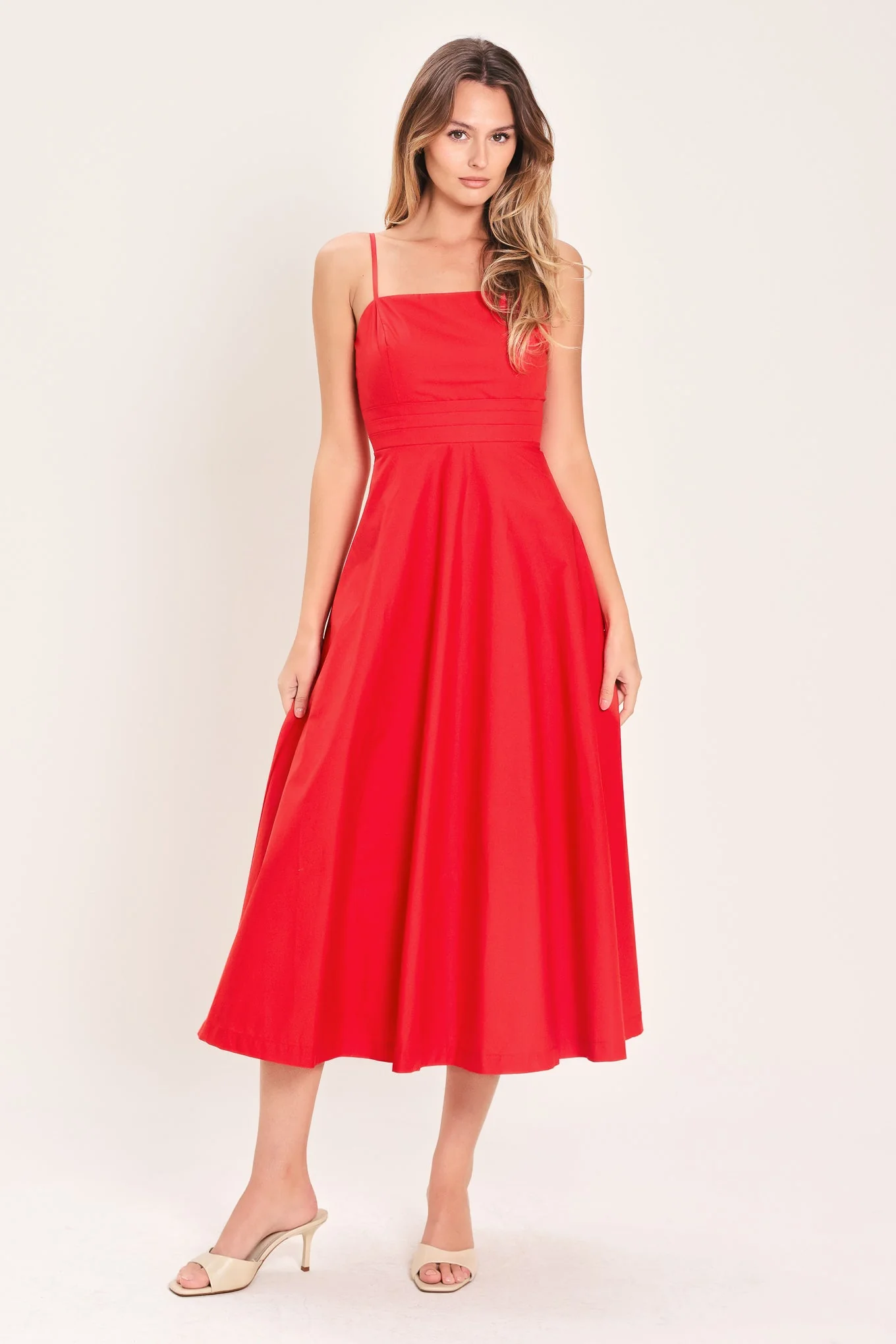 MODERN ROMANCE RED MIDI DRESS - Image 5