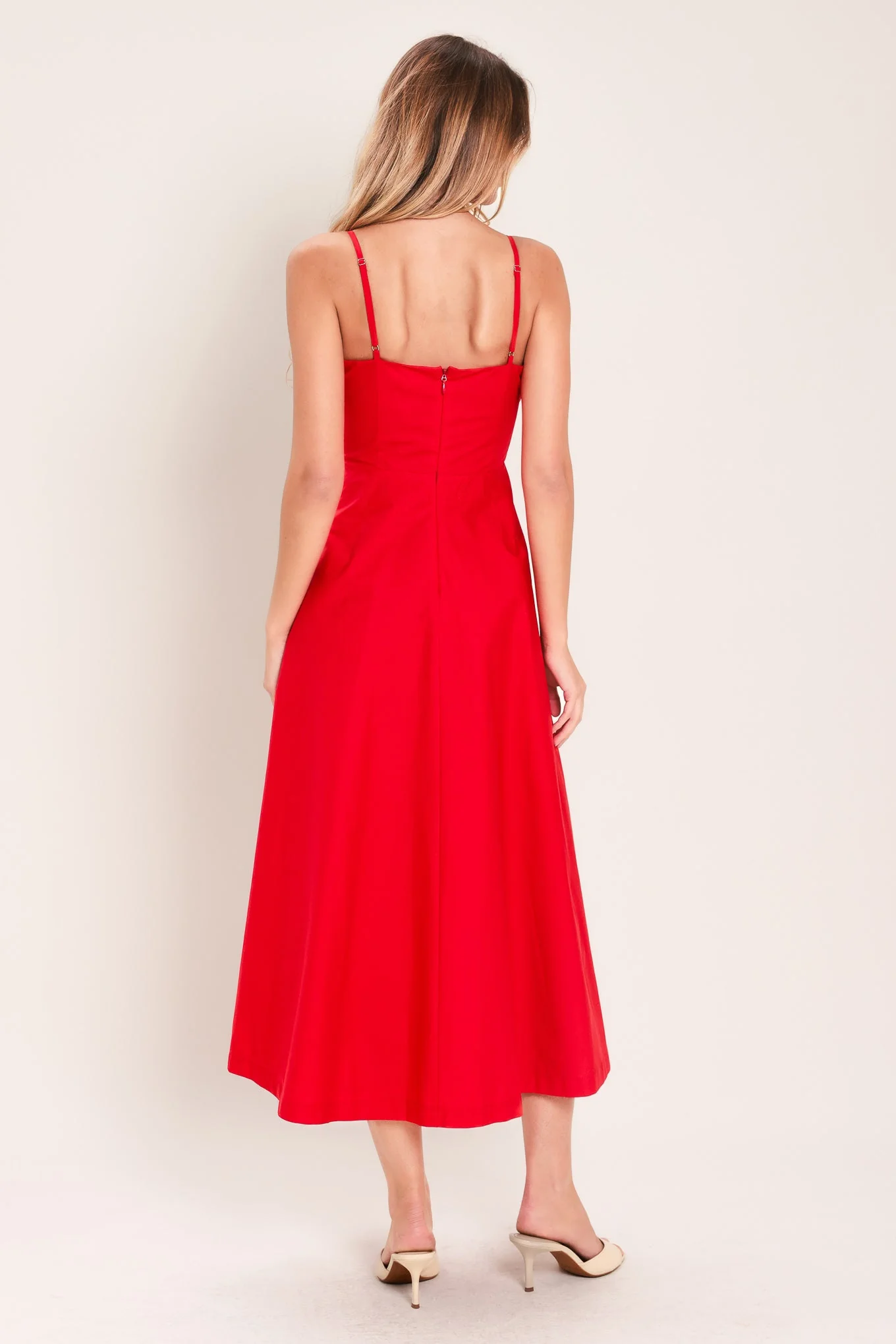 MODERN ROMANCE RED MIDI DRESS - Image 6