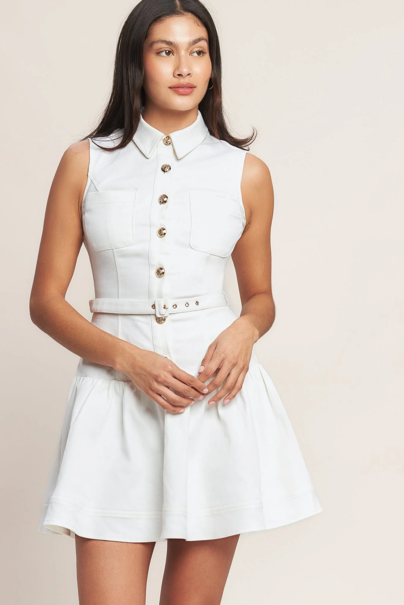 ON POINT MOMENT WHITE MINI DRESS - FINAL SALE - Image 7