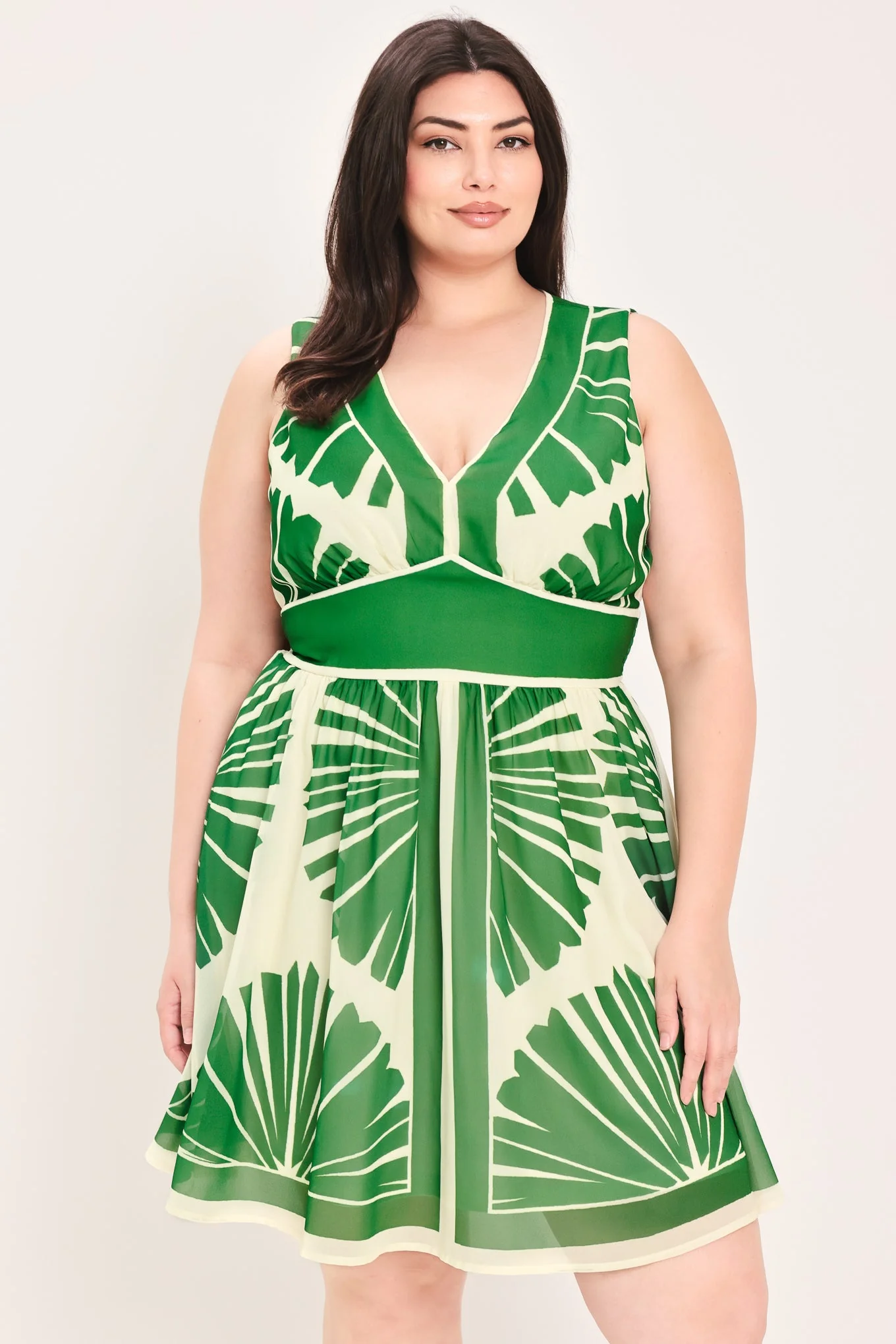 PALM BREEZE GREEN MINI DRESS - Image 10