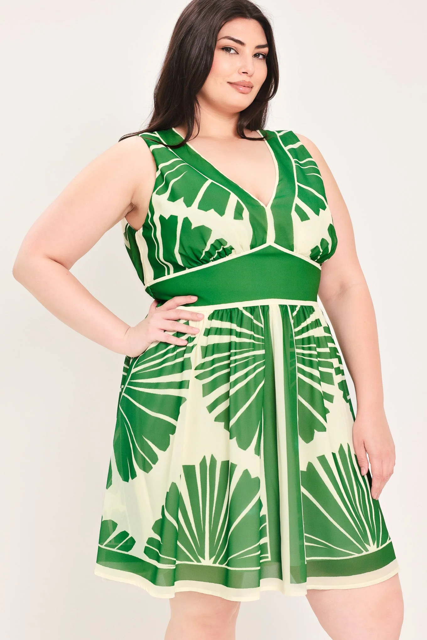 PALM BREEZE GREEN MINI DRESS - Image 11