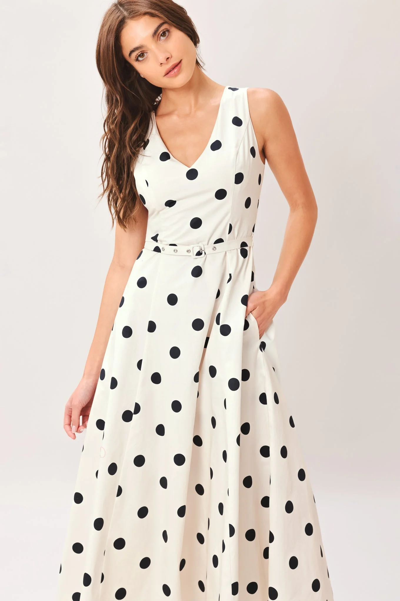 PURE POLKA IVORY MIDI DRESS - Image 2