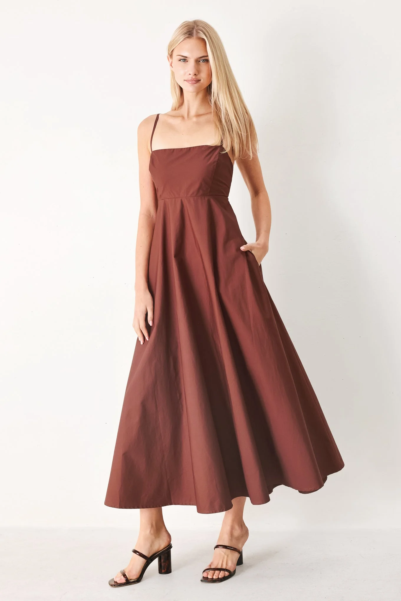 QUIET LUXE DARK ROSE MIDI DRESS - Image 4