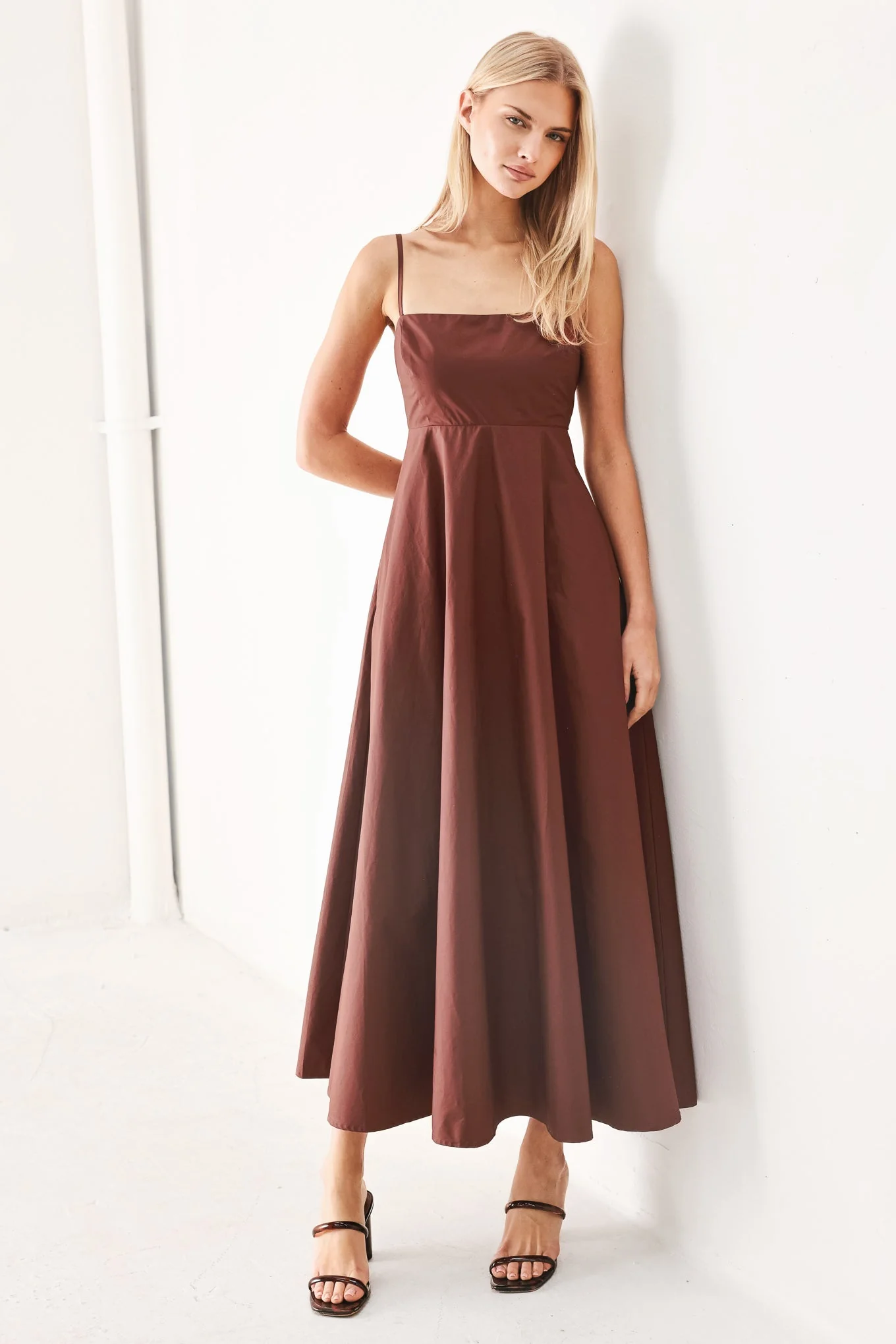 QUIET LUXE DARK ROSE MIDI DRESS - Image 5