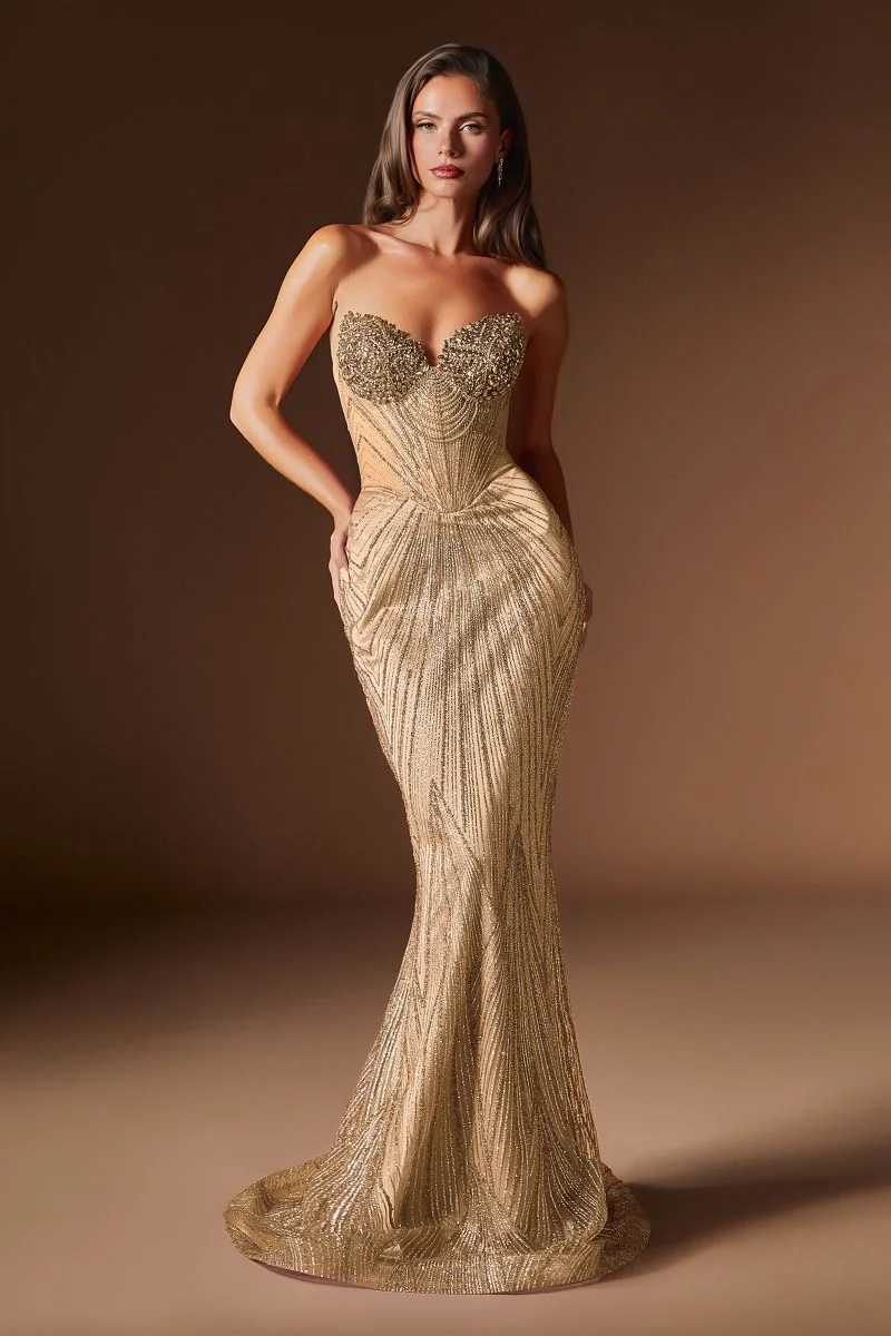 Rialto Gown - Fitted Dress with Sheer Corset Bodice - Image 10