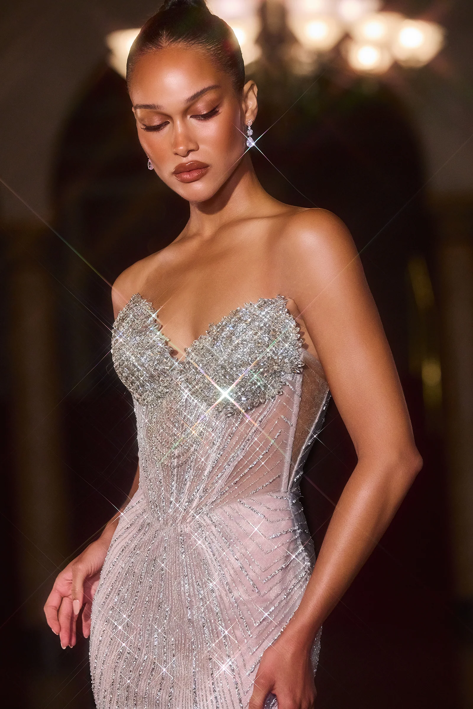 Rialto Gown - Fitted Dress with Sheer Corset Bodice - Image 9
