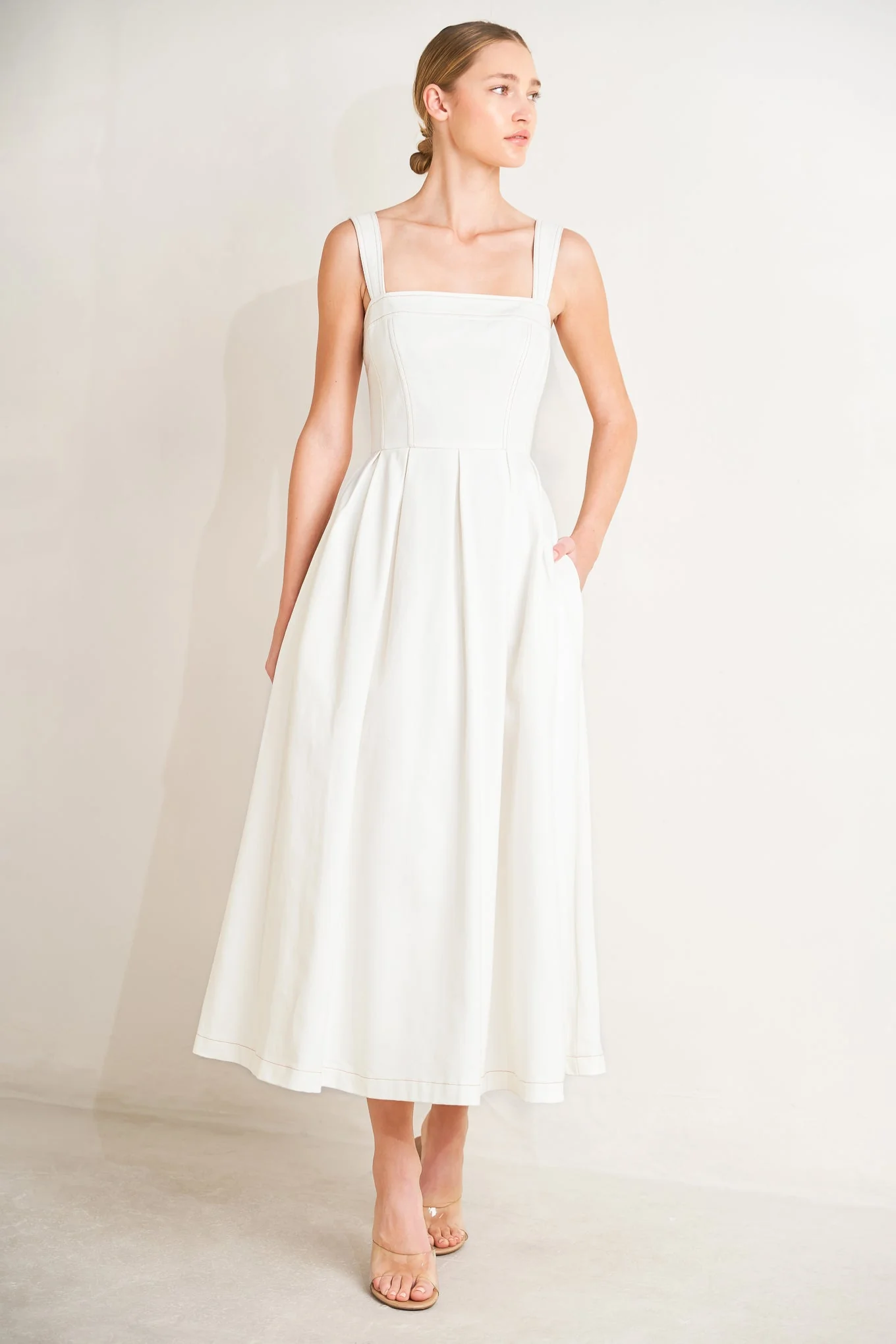 SERENE CHARM OFF WHITE MIDI DRESS - FINAL SALE - Image 3