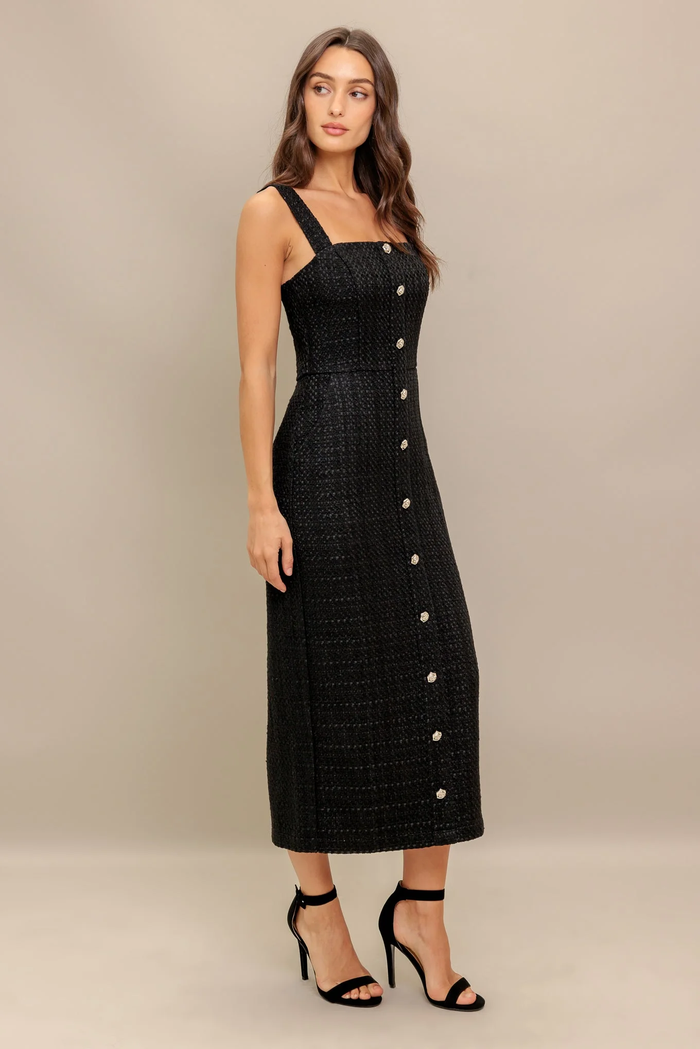 Size Small, TWEED NOUVELLE MIDI DRESS - FINAL SALE
