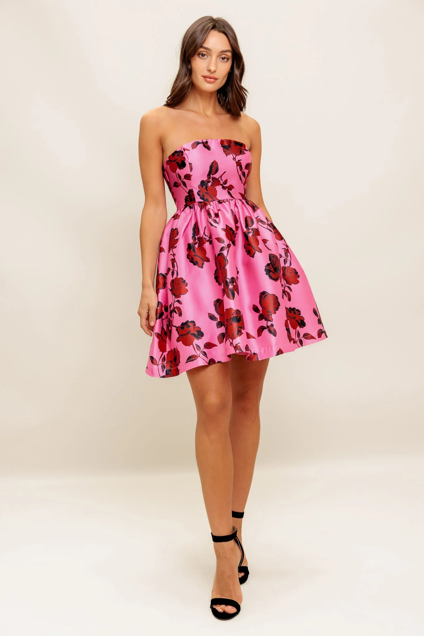 WAVERLY MINI DRESS - PINK FLORAL